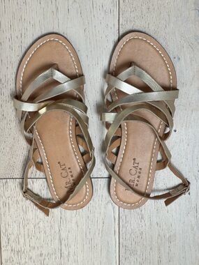 Mr Cat Gold Strappy Women's Sandals, Size 6